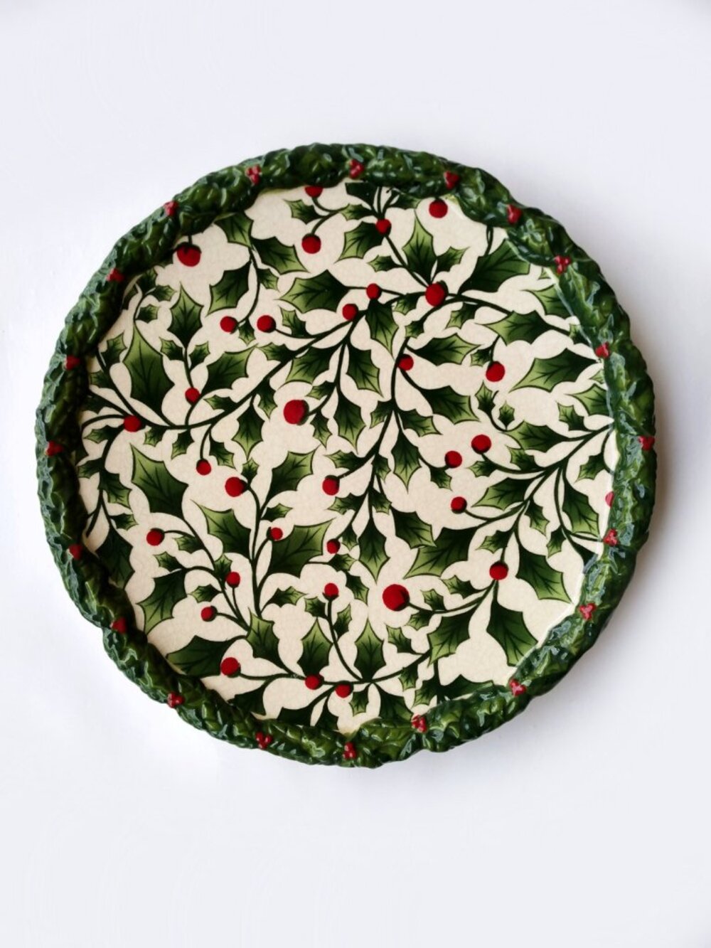 Vintage Christmas Pacific Rim English Holly Berry Plate 8.5”